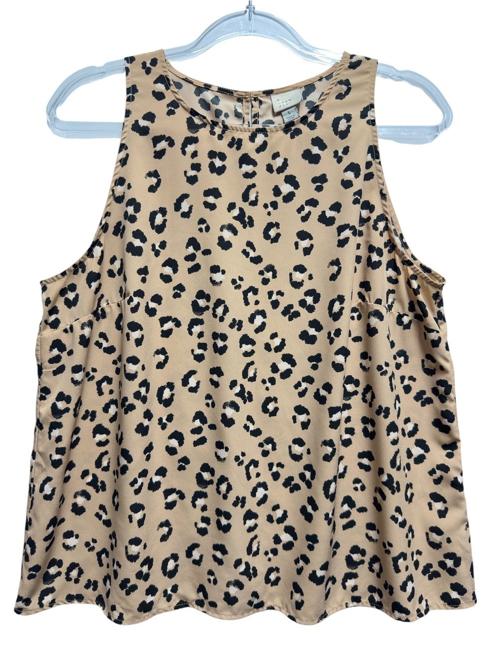 Tuxedo Satin Matte Knit Abstract Art Leopard Cheetah Cami Blouse Tank Top